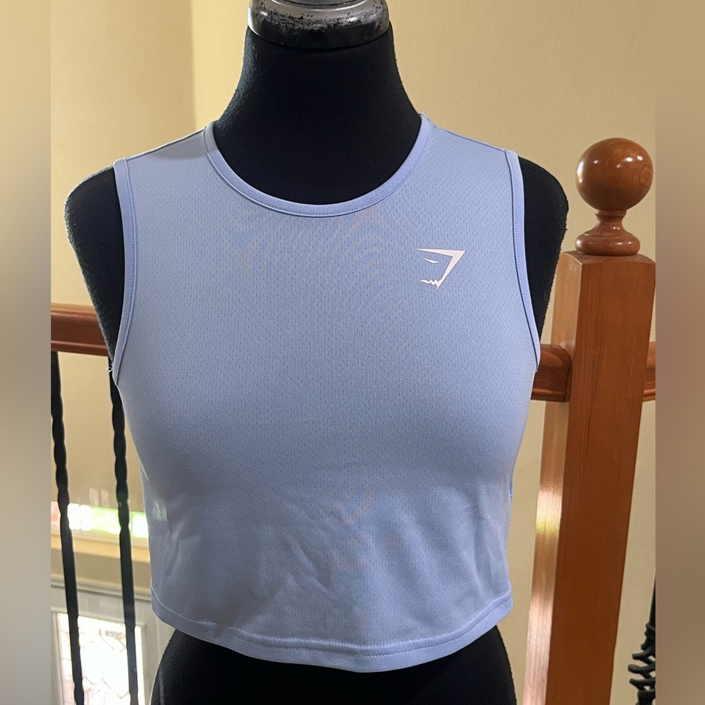 Gymshark LIGHT BLUE Mesh Crop Tank - XS